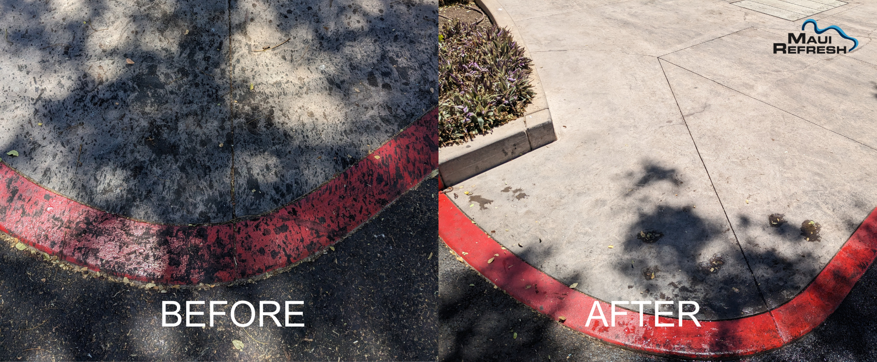 sidewalk before after pressure washing